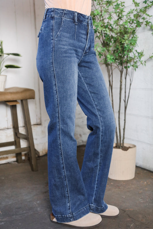 Trouser Bootcut Stretch Denim Jeans