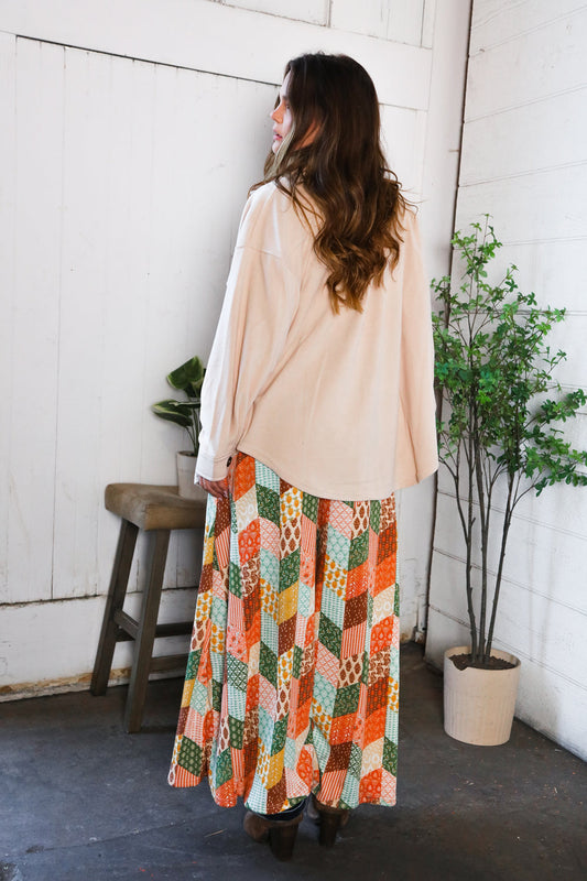 Easy Does It Patchwork Wide Leg Jumper