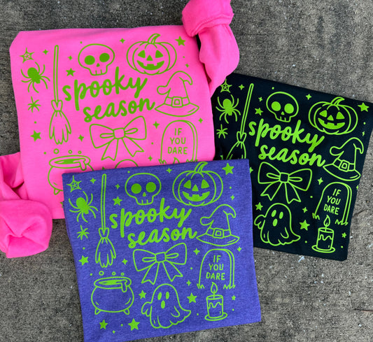 Spooky Season Doodle Tee OR Sweatshirt - RTS