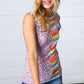 Coral & Denim Stripe Floral Print Tank Top