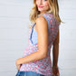 Coral & Denim Stripe Floral Print Tank Top