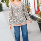 Go All Out Cream Animal Print Paisley Print V Neck Top