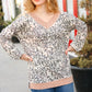 Go All Out Cream Animal Print Paisley Print V Neck Top