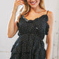 Rayon Dobby Dot V Neck Elastic Waist Blouse