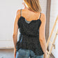 Rayon Dobby Dot V Neck Elastic Waist Blouse