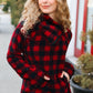 Cozy Red Sherpa Plaid Asymmetrical Zip Sweater Top