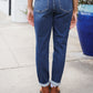 Judy Blue Mid Rise Cuffed Boyfriend Straight Leg Jeans