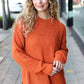 Pumpkin Spice Mock Neck Chest Pocket Knit Sweater