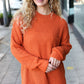 Pumpkin Spice Mock Neck Chest Pocket Knit Sweater