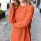 Pumpkin Spice Mock Neck Chest Pocket Knit Sweater