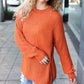 Pumpkin Spice Mock Neck Chest Pocket Knit Sweater