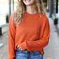 Pumpkin Spice Mock Neck Chest Pocket Knit Sweater