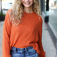 Pumpkin Spice Mock Neck Chest Pocket Knit Sweater