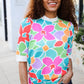Spring Vibes Multicolor floral Rib Back Bow Tie Detail Top