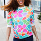 Spring Vibes Multicolor floral Rib Back Bow Tie Detail Top