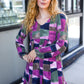 Lock Eyes Lavender Geo Print Ruffle Hem Dress