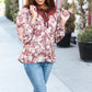 Spread Joy Taupe Floral Front Tie Elastic Long Sleeve Blouse (Copy)