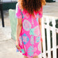 Find Love Hot Pink Abstract Print Frill Notch Neck Dress