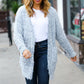 Leading Lady Slate Blue Two Tone Fuzzy Soft Brushed Cardigan