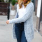 Leading Lady Slate Blue Two Tone Fuzzy Soft Brushed Cardigan