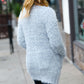 Leading Lady Slate Blue Two Tone Fuzzy Soft Brushed Cardigan