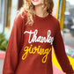 All I Want Thanksgiving Pop Up Embroidery Chunky Sweater