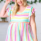 Lavender Rainbow Stripe Babydoll To