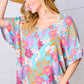 Multicolor Tropical Floral Print Woven Top