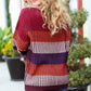 Take All Of Me Burgundy & Navy Stripe Oversized Sweater
