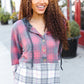 Pretty in Plaid Brushed Hacci Color Block Hoodie