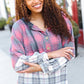 Pretty in Plaid Brushed Hacci Color Block Hoodie