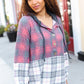 Pretty in Plaid Brushed Hacci Color Block Hoodie