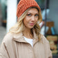 Rust Knit Velvet Chenille Fold Over Beanie