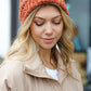 Rust Knit Velvet Chenille Fold Over Beanie