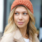 Rust Knit Velvet Chenille Fold Over Beanie