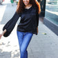 Live For Today Black Woven Front Tie Silky Blouse