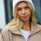 Cream Knit Velvet Chenille Fold Over Beanie
