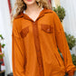 Rust Waffle Button Down Oversized Shacket