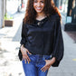 Live For Today Black Woven Front Tie Silky Blouse