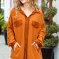 Rust Waffle Button Down Oversized Shacket