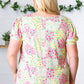 Canary/Mint Floral Square Neck Bubble Sleeve Top