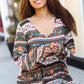 Beautiful You Green Floral Stripe Woven Blouse