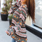 Beautiful You Green Floral Stripe Woven Blouse