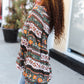 Beautiful You Green Floral Stripe Woven Blouse