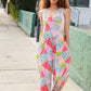 Stand Out Multicolor Boho Patchwork Wide Leg Overall Jumpsuit