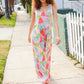 Stand Out Multicolor Boho Patchwork Wide Leg Overall Jumpsuit