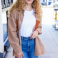 Start Your Day Rust Flannel Plaid Oversized Shacket