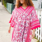 Let's Meet Up Red & Pink Paisley Drop Shoulder Kimono Dress