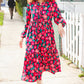 Look Adorable Ribbon Bow Tie Babydoll Tiered Maxi Dress