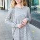Casual Living Grey Two-Tone Tunic Side Slit Pullover